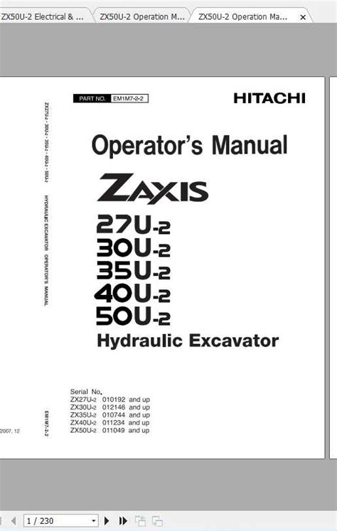 owners manual for a hitachi mini excavator model zx50una-2|hitachi zx50u 2 manual.